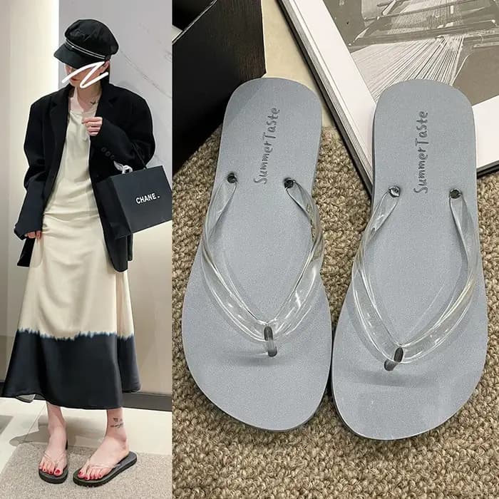 Pantoufles Chaussures d'été femmes sandales à talons compensés diapositives plage maison
