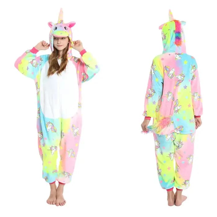 Kawaii filles pyjamas hiver violet licorne Onesie à capuche en peluche Kigurumi combinaison couverture dormeur chaud ensemble enfants vêtements de nuit Pjs