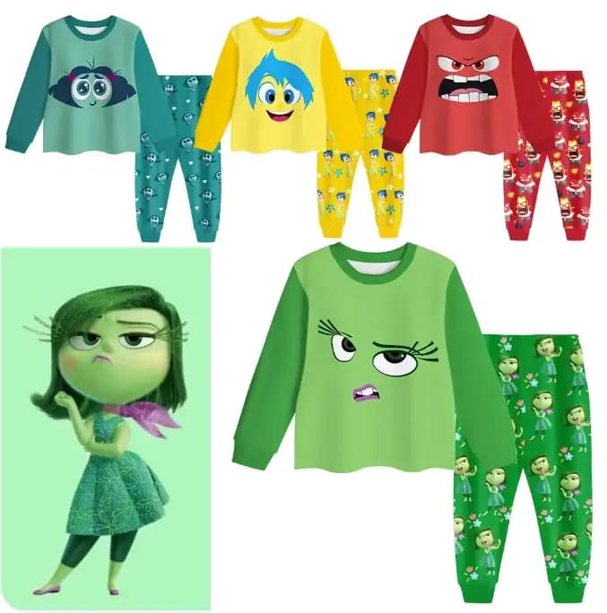 Enfants Pijama ensemble à l'envers 2 vêtements bébé filles à manches longues pyjama ensembles