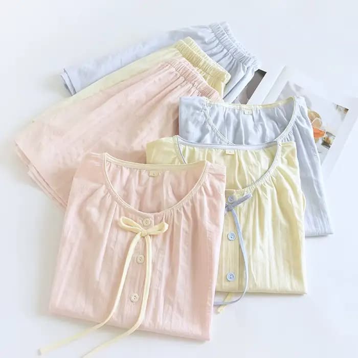 2025 nouveaux pyjamas d'été pour femmes à manches courtes Shorts vêtements de nuit 2 pièces ensemble 100% coton