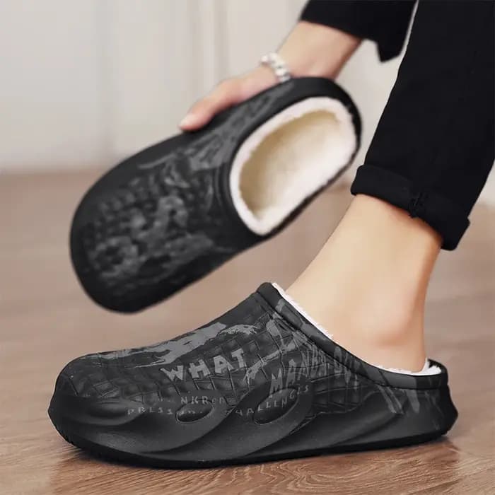 Pantoufles d'hiver en fourrure pour hommes