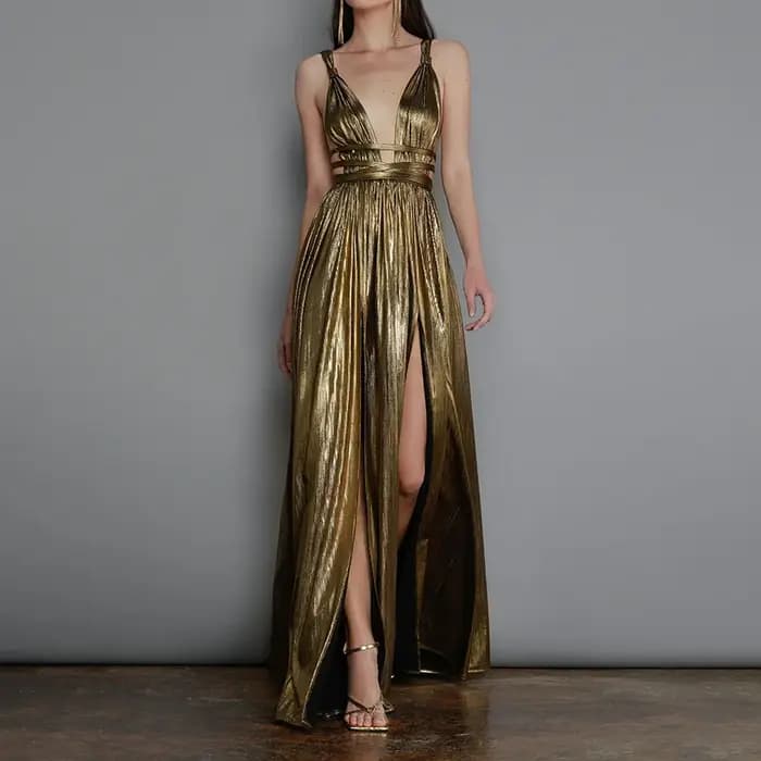 Robe de soirée sexy à col en V pour femmes
