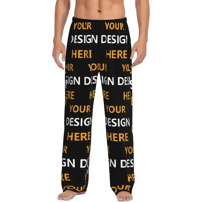 Pantalon de pyjama imprimé personnalisé pour hommes, bas de vêtements de nuit avec poches, personnal
