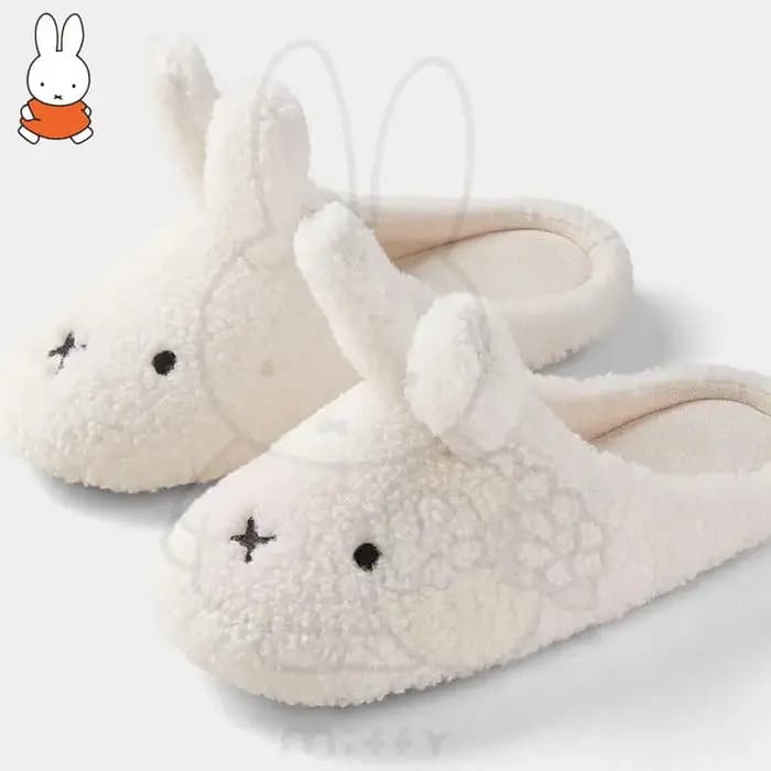 Dessin animé Miffy coton pantoufles Ins coréen maison chaud en peluche fond épais fourrure