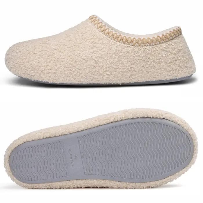 Comwarm Teddy polaire chaussons pour femmes plat décontracté diapositives intérieures antidérapant extérieur