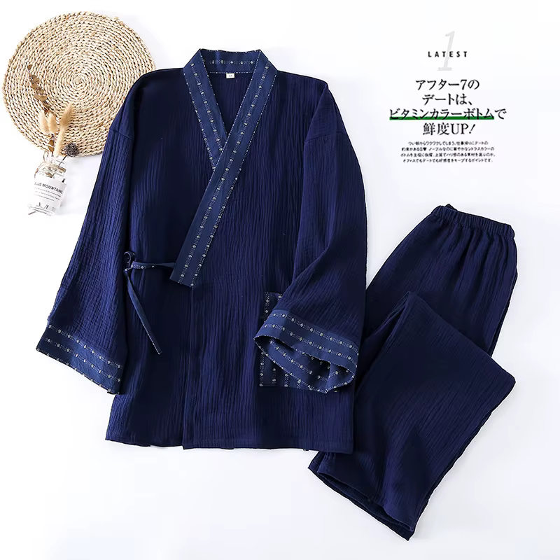 Kimono pour hommes, costumes de maison, pantalons à manches longues, costumes pour automne et printe