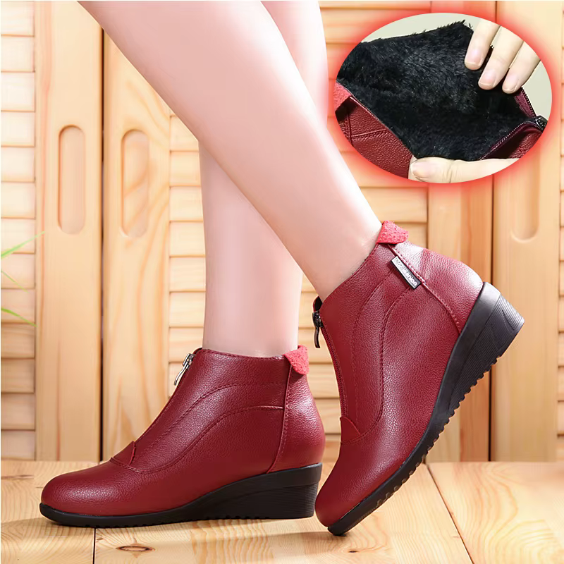 Bottes d'hiver femmes 2020 femmes bottes de neige talons compensés chaussures d'hiver femmes chaud f