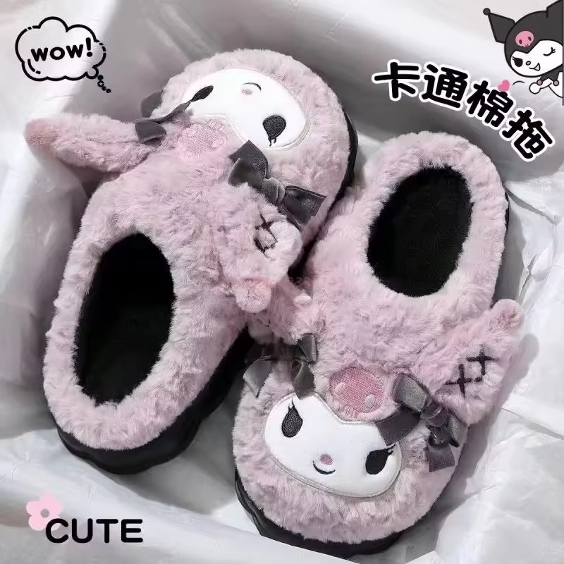 Chaud Kuromi produits périphériques pantoufles en coton pour les femmes automne et hiver maison anti