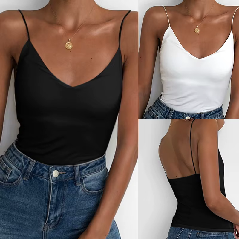 Camisole en Fibrisole Sexy pour Femme, Camisole Mince, Glaçure Précieuse, Bretelles Féminines, Basiq