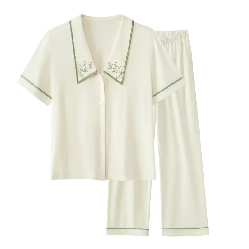 SUJIIN femmes Modal pyjama ensembles été à manches courtes Pjs confort pantalon vêtements de nuit br