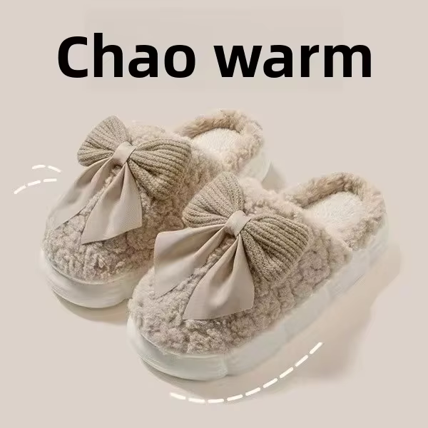 Chaussons en fourrure épaisse pour femmes, antidérapants, chauds, doux, confortables, pour l'intérie