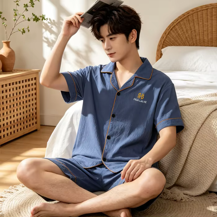 Ensemble de pyjama d'été pour hommes, vêtements de détente simples et polyvalents, ensemble de vêtem