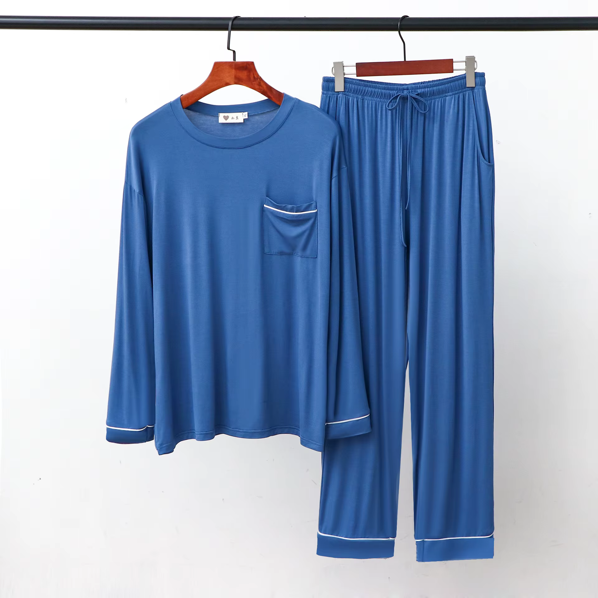 Ensemble de pyjama pour homme printemps 2026, en modal, manches longues, pantalon, deux pièces, ampl