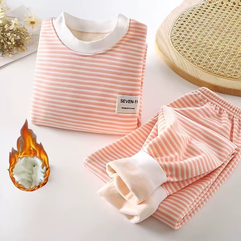 Pyjama en peluche pour bébé de 0 à 5 ans, couleur unie, pantalon à manches longues, respirant, pour 