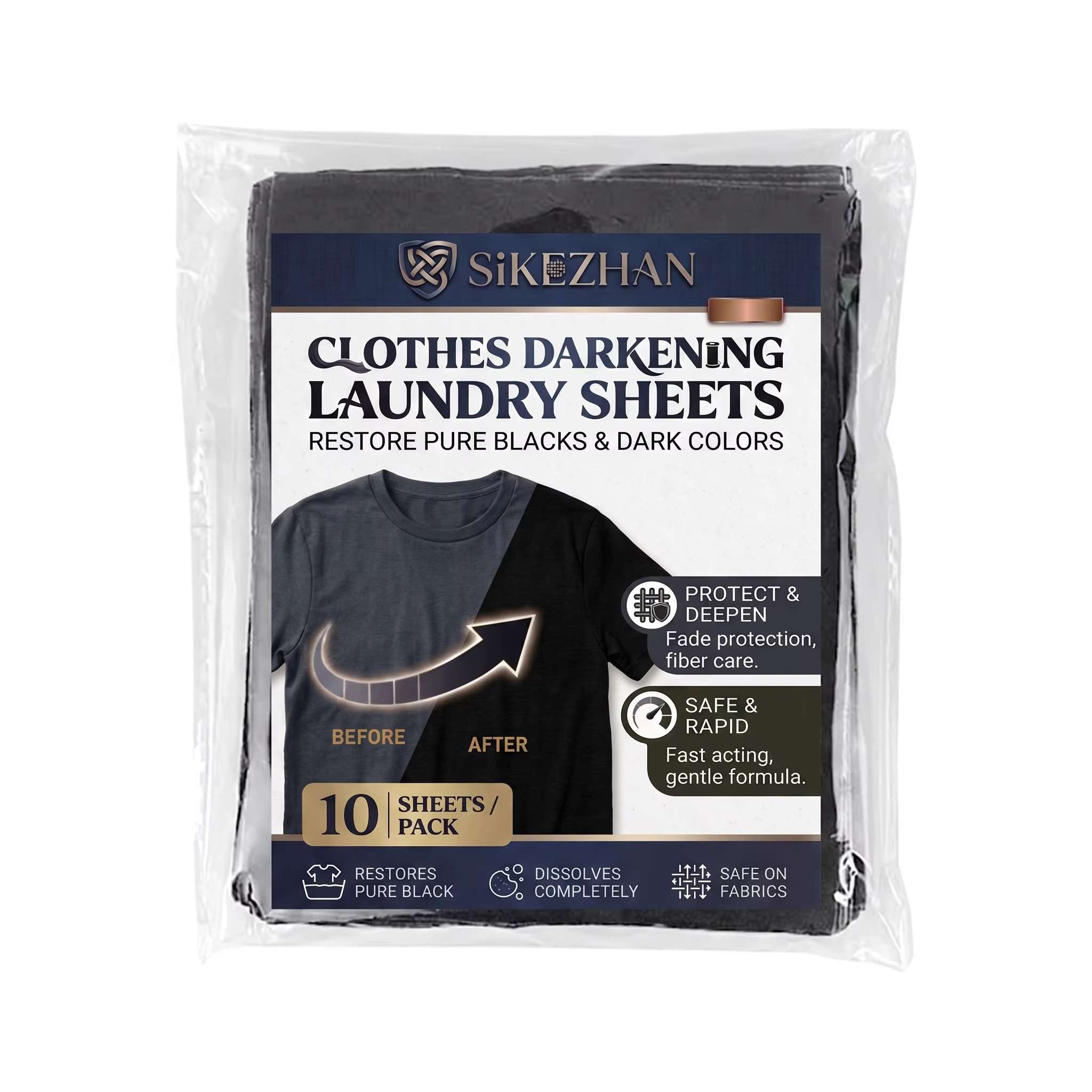 Feuilles de teinture noire pour tissus, 10 pièces, restaurent la couleur des vêtements foncés décolo