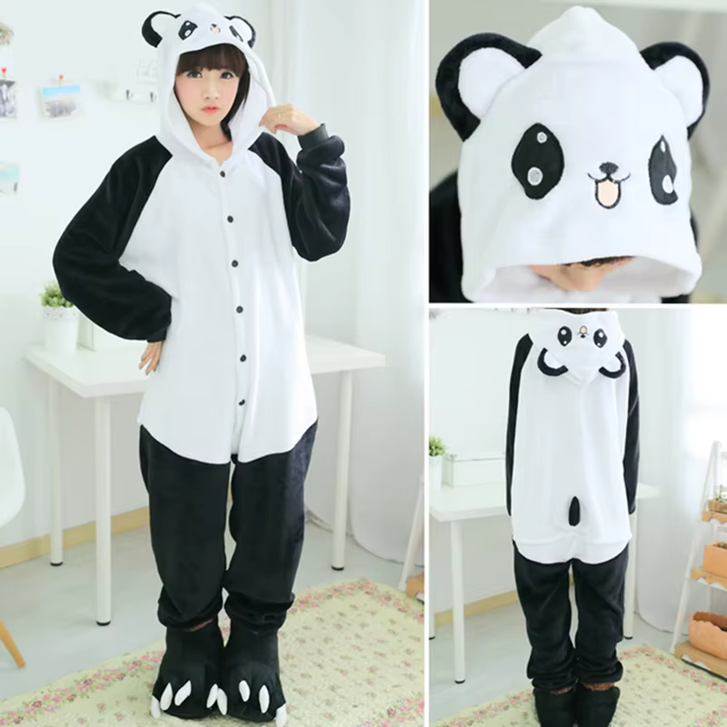 Unisexe adulte Onesie pyjamas ours chat Animal une pièce Costume Halloween noël Cosplay vêtements de
