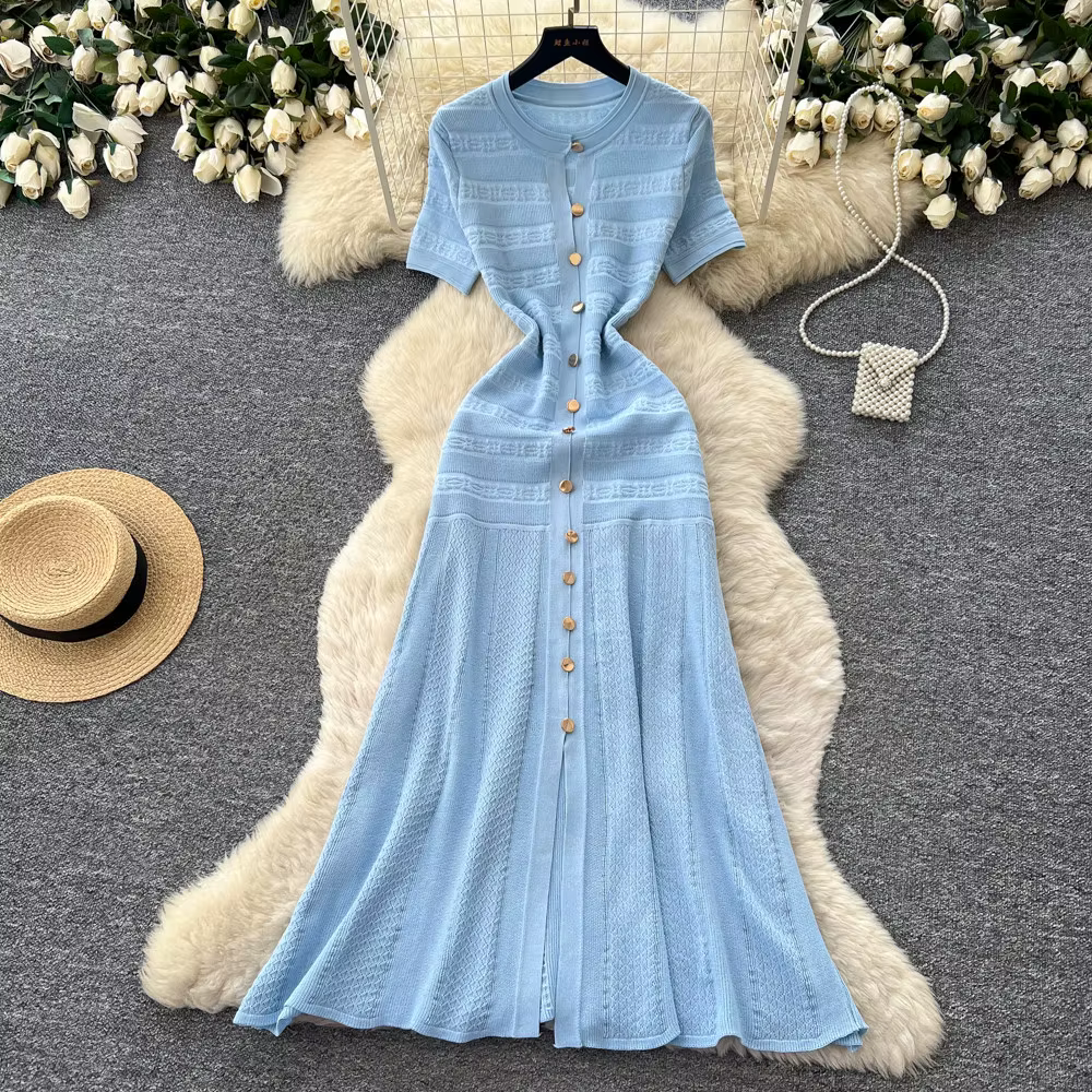 Robe longue pour femme, style Y2K streetwear, col rond, manches courtes, moulante, sexy, élégante, p