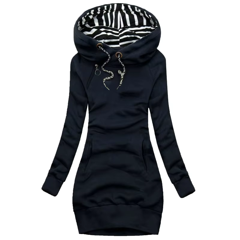 Femmes robe pull à manches longues robe à capuche automne hiver décontracté mince pull à capuche rob