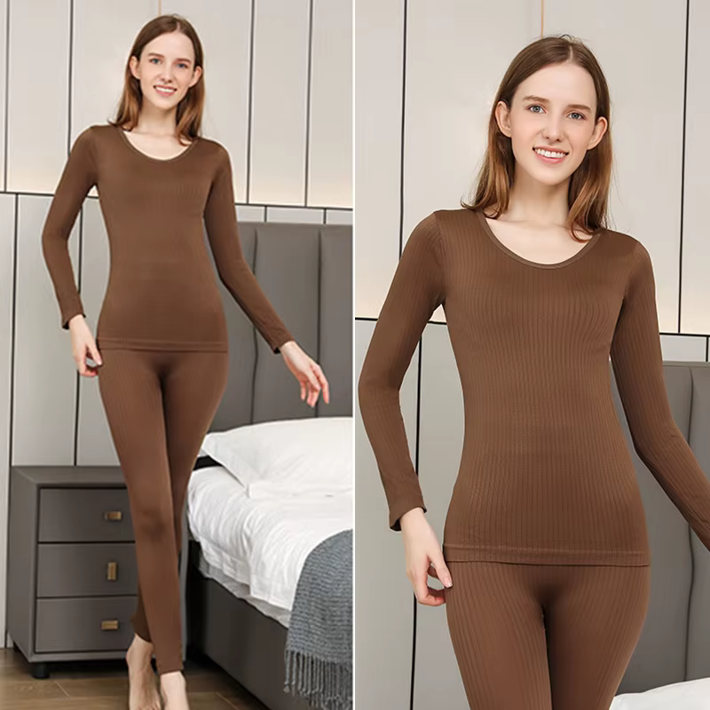 1 ensemble de sous-vêtements thermiques chauds, intimes Sexy pour dames, ensembles longs en forme de