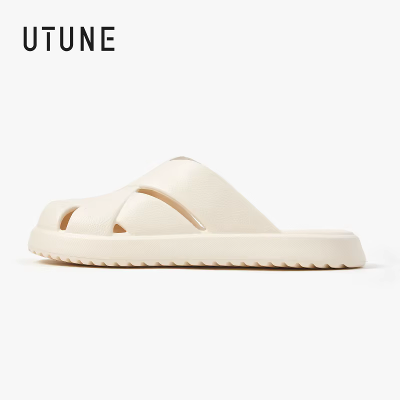 UTUNE Sandales coulissantes d'été EVA pour femmes, légères, antidérapantes, pantoufles à bout tissé,