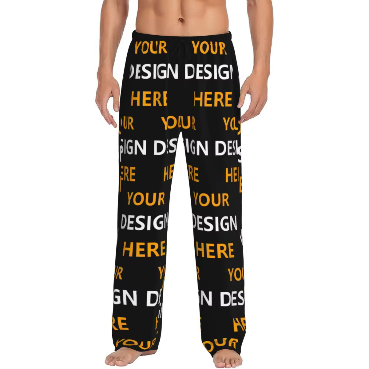 Pantalon de pyjama imprimé personnalisé pour hommes, bas de vêtements de nuit avec poches, personnal