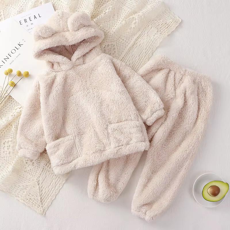 Pyjama d'hiver en molleton épais pour enfants, nouvelle collection, vêtements chauds de maison, à ca