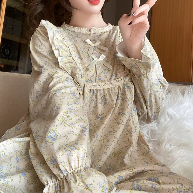 Pyjama Style jardin pour femmes, pantalon décontracté à manches longues, ensemble deux pièces avec n