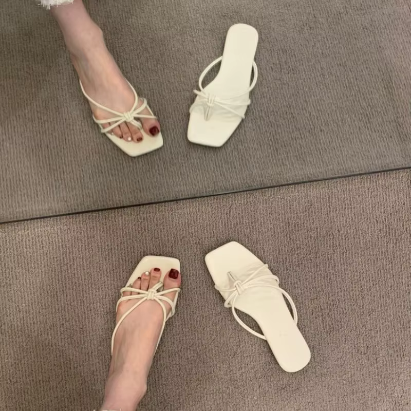 Chaussons pour femmes 2026 – Nouveauté été – Style rétro français – Sandales plates multicolores – T