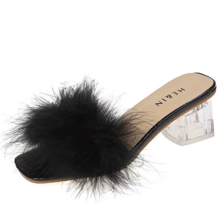 Mules carrées à talons hauts pour femmes, sandales d'été, pantoufles d'extérieur, bureau, dames, dia