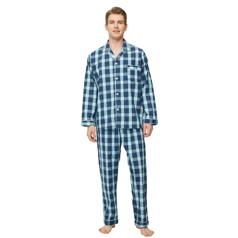 Tony & ci-après ice-Pyjama à manches longues pour hommes, vêtements de nuit 100% coton, chemise de n