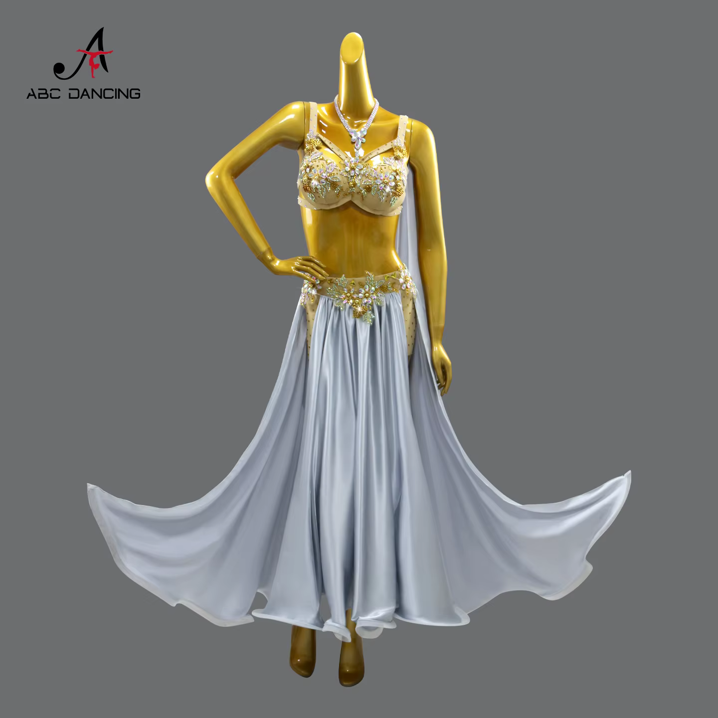 Costume de Danse Orientale pour Femmes : Tenue de Danseuse, Robe de Scène, Vêtements de Pratique, Ju