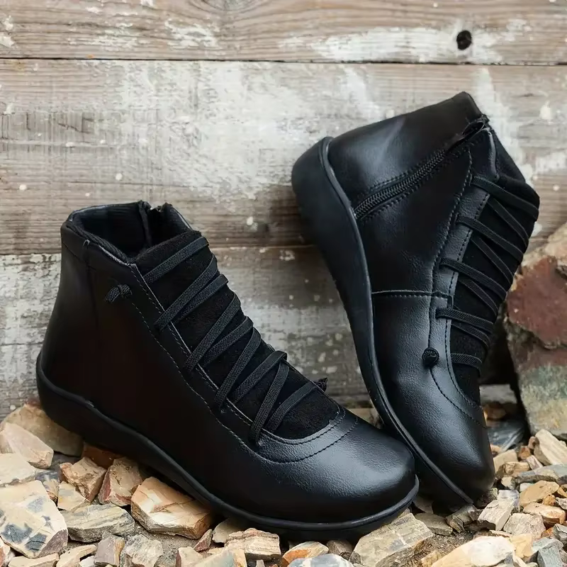 Femmes bottes hiver plat court Vintage confortable bottes De neige femmes confortable anti-dérapant 
