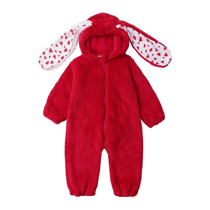 Barboteuse lapin pour bébé, combinaison une pièce pour nouveau-né, pyjama en peluche à capuche, vête