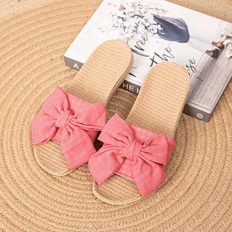 Nouvelles pantoufles en tissu et lin pour femmes, parfaites pour l'été, un usage domestique, des cou
