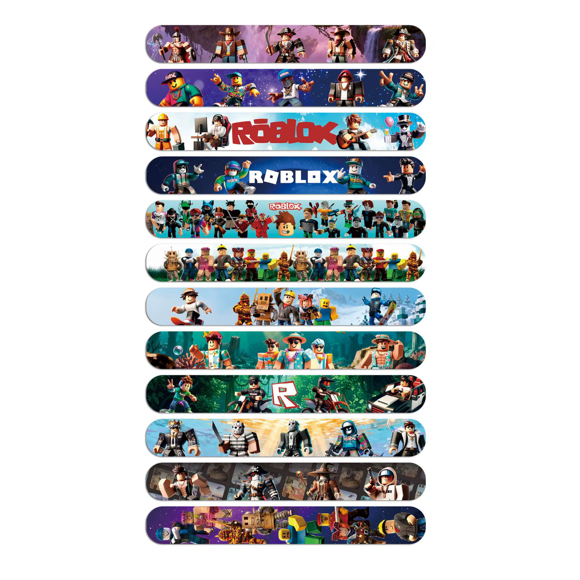 Lot de 12 bracelets souples auto-roulants Roblox, jouets de dessin animé pour jeux virtuels, cadeau