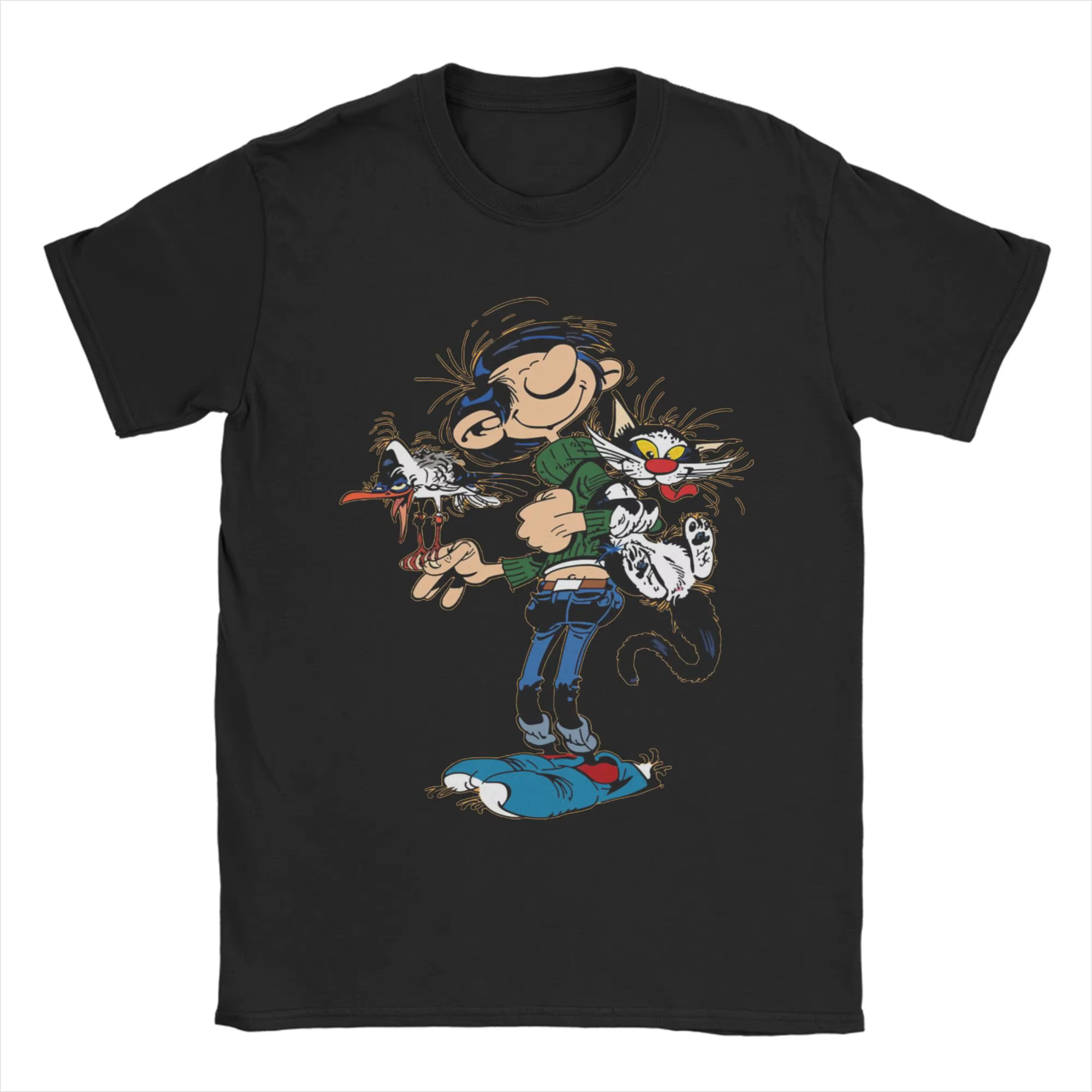 T-Shirt pour hommes, The Twins of Gambler Gomer Goof, 100% coton, Gastone Lagaffe, col rond, vêtemen