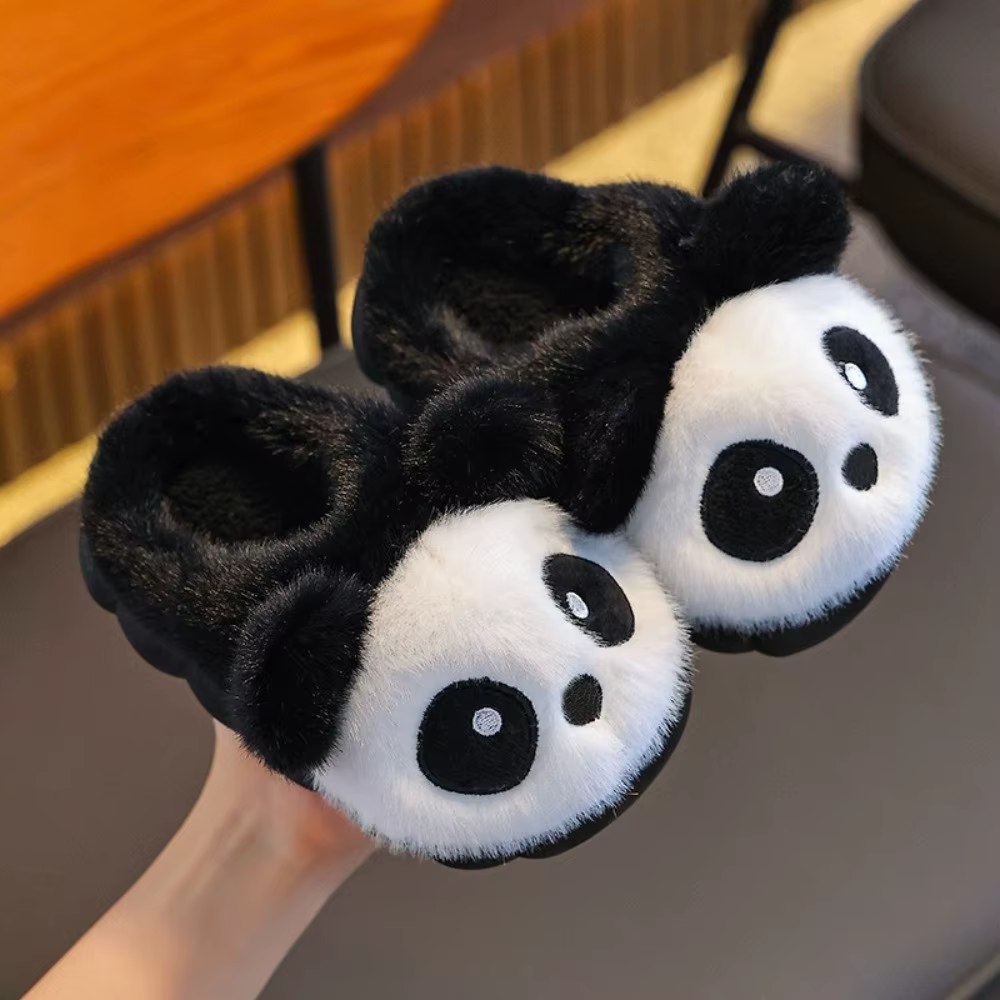 Mode mignon Panda enfants pantoufles garder au chaud confortable chaussures de sol maison pantoufles