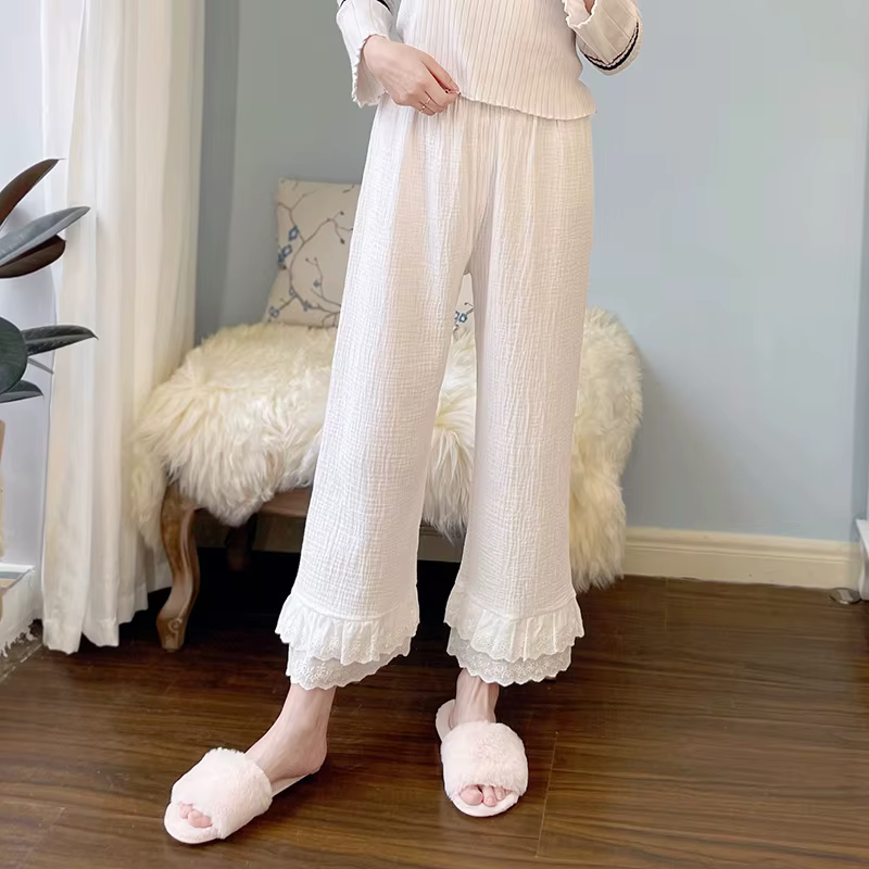 Pantalon de pyjama solide pour femmes, vêtements chauds de printemps et d'automne pour filles, vêtem