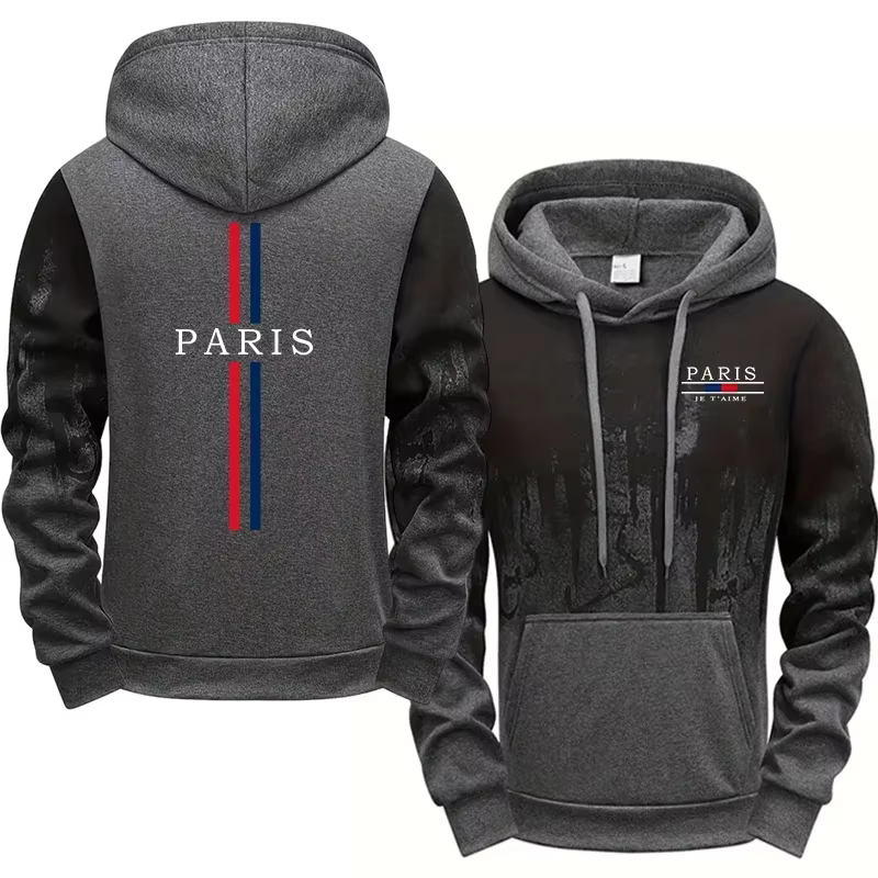Nouvelle Arrivée 2026 – Sweat à Capuche Homme Imprimé Paris – Qualité Supérieure – Décontracté Quoti