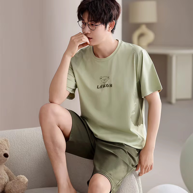 Ensemble pyjama pour amoureux, vêtements de nuit d'été 100% coton pour femmes, chemise de nuit à bre