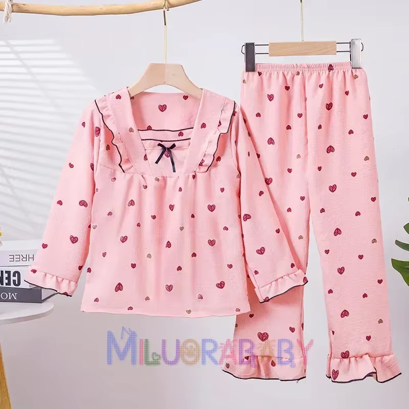 Nouvelle mode filles dessin animé lapin pyjama ensembles à manches longues vêtements de nuit enfants