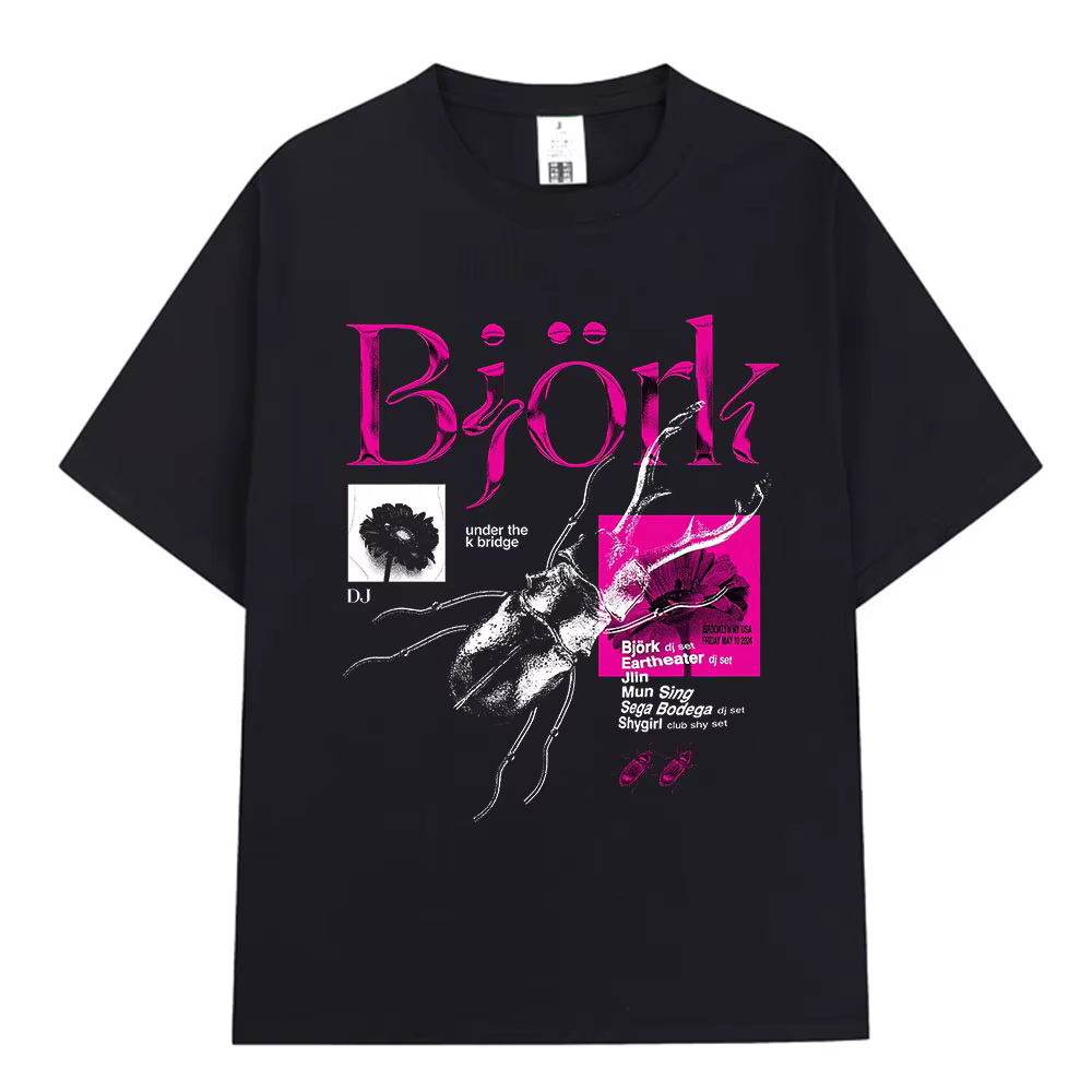 T-shirt graphique Bjork Album Merch pour hommes et femmes, vêtements de mode Hip Hop, T-shirts à man
