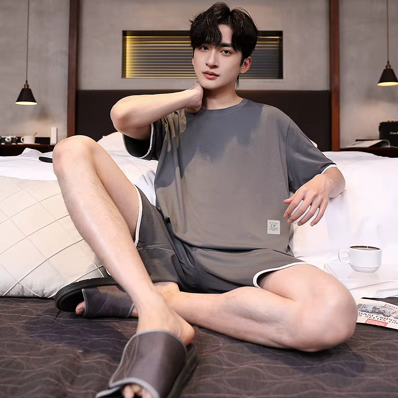 Ensemble de pyjama à manches courtes pour homme en modal avec texture soyeuse pour l'été, nouvelle m