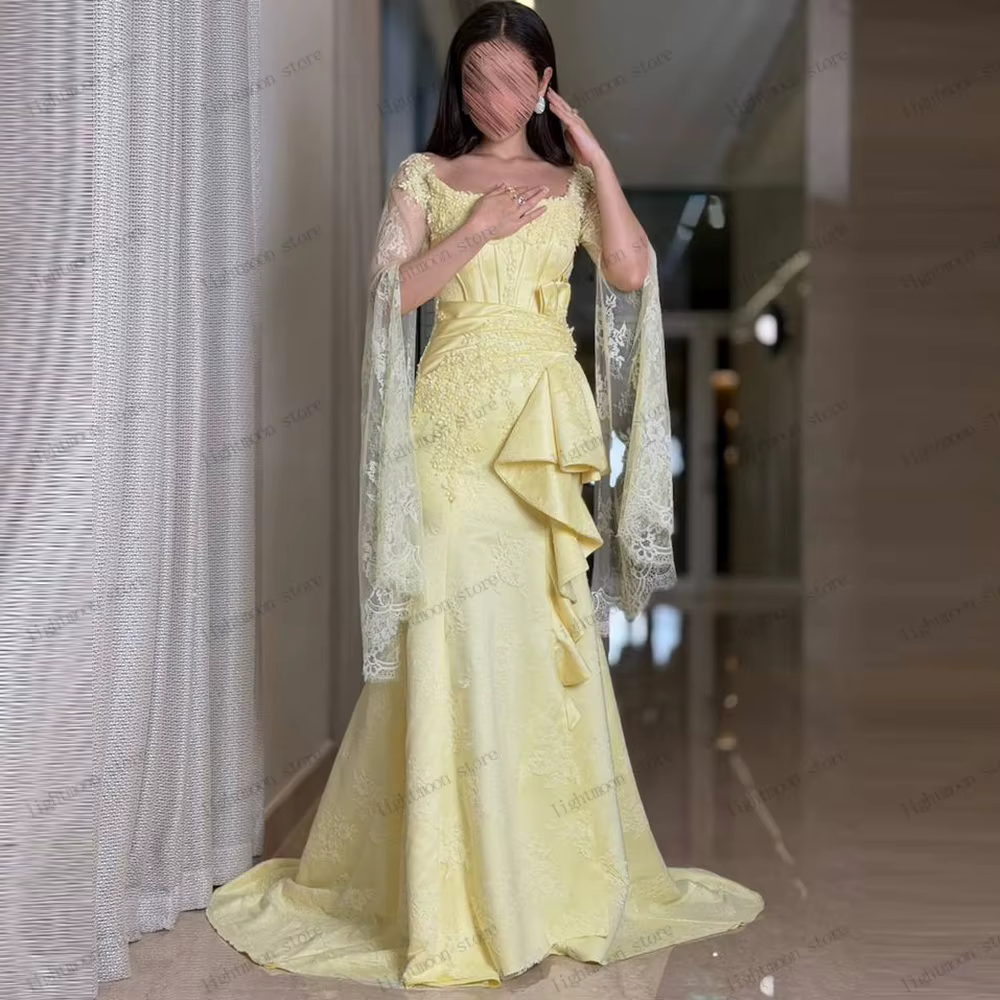 Magnifiques robes de soirée, robes de bal glamour, robes en satin, appliques en dentelle, فساتين سهر