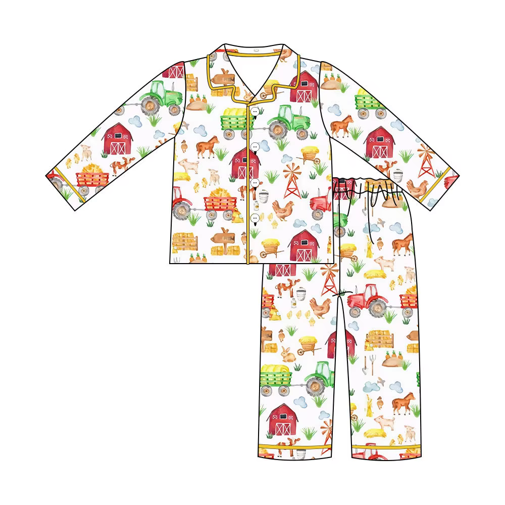 Pyjama pour enfants, imprimé roses roses, deux pièces, manches longues, vêtements pour bébés filles,