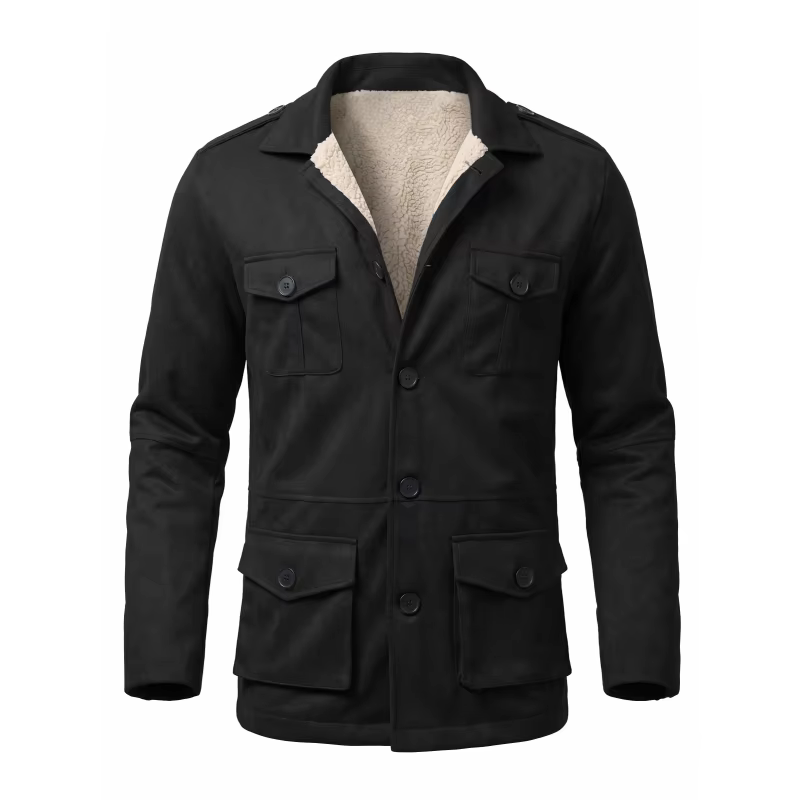 Veste de travail d'hiver pour hommes, en faux daim, poches multi-usages, veste de randonnée décontra