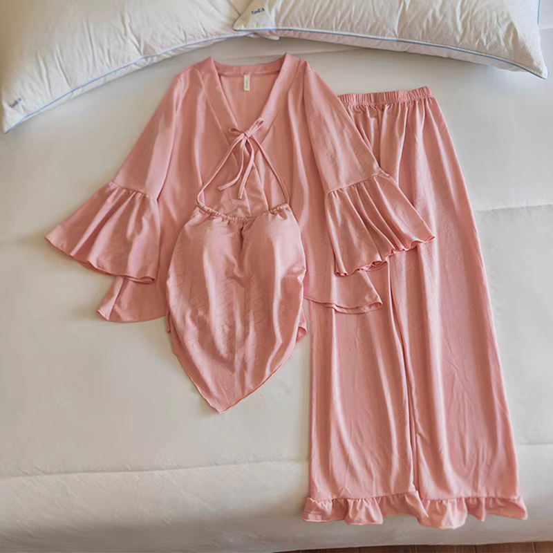 Ensemble pyjama femme nouveau coussin De poitrine vêtements De nuit dames robe De nuit vêtements à m