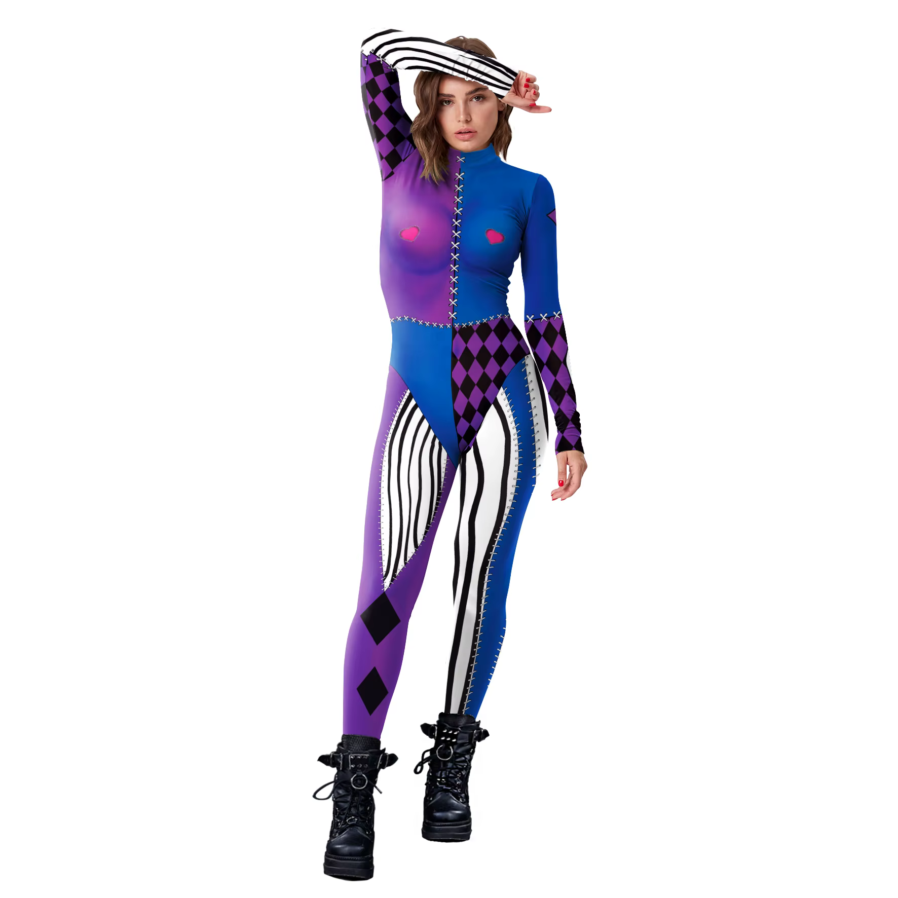 Combinaison à manches longues pour femme, costume de cosplay drôle, tenue de déguisement, costume de