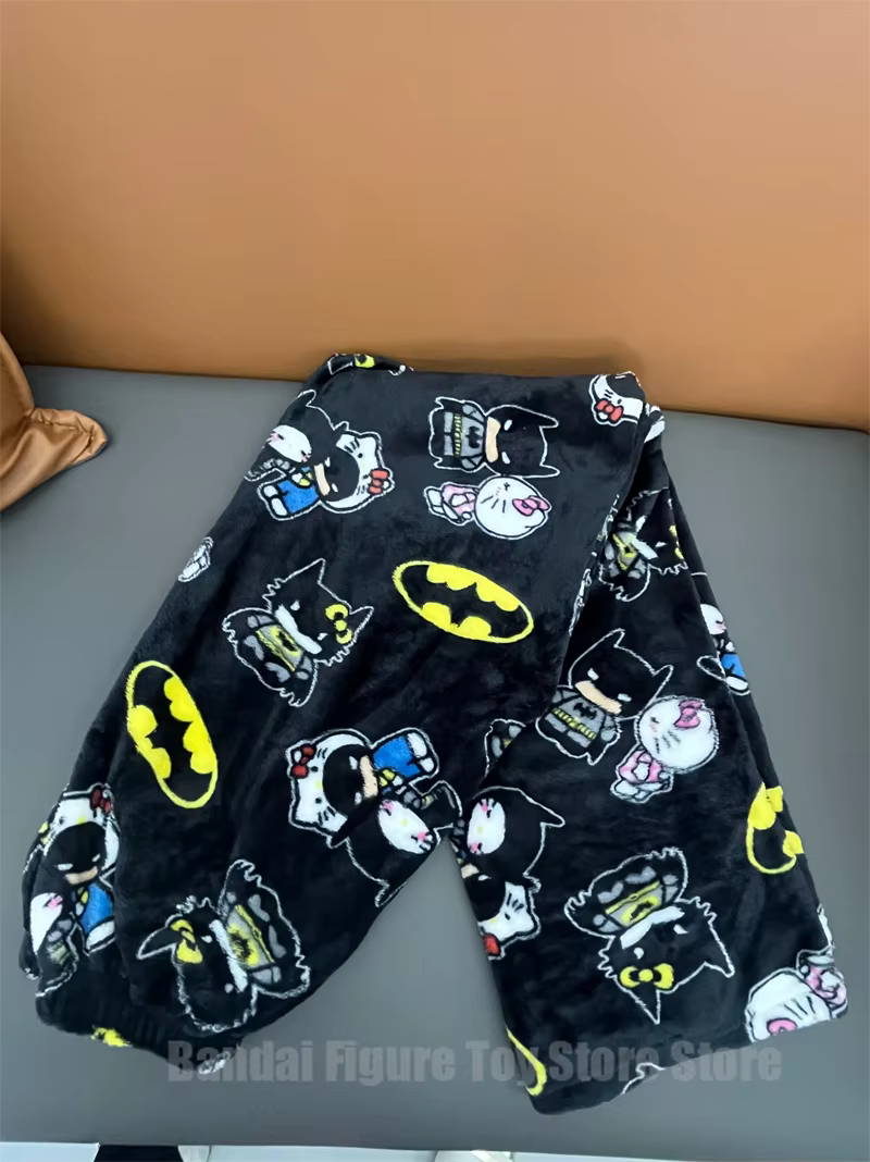 Sanrio Hellokitty Batman Y2k automne pyjama pantalon dessin animé Hip Hop dames chaud décontracté en