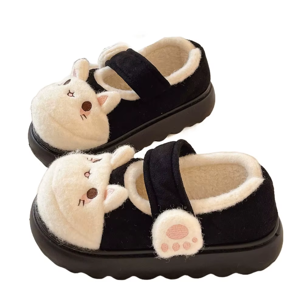 Chaussures patte de chat de dessin animé mignon, pantoufles antidérapantes Kawaii épaisses et chaude
